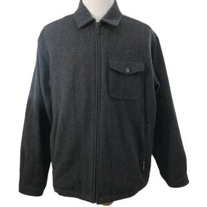 VTG. 90’s ABERCROMBIE & FITCH WOOL BLEND CHARCOAL BOMBWR GREY JACKET SIZE LARGE